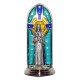 St.Rita Oxidized Metal Statuette on Stained Glass mm.40- 1 1/2"