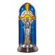Lourdes Oxidized Metal Statuette on Stained Glass mm.40- 1 1/2"