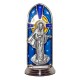 Medjugorje Oxidized Metal Statuette on Stained Glass mm.40- 1 1/2"