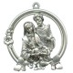 Holy Family Pewter Medal Silver Plated cm.5 - 2"