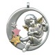 Guardian Angel Pewter Medal Silver Plated Pink and Gold cm.6.5