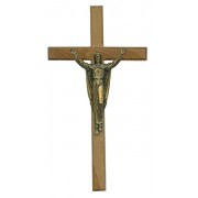 Olive Wood Crucifix Bronze Plated Corpus cm.20 - 8"