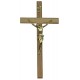 Olive Wood Crucifix Gold Plated Corpus cm.20 - 8"