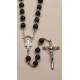 Wood Rosaries Black, cm.43 - 17" Round Bead mm. .7 - 1/4"