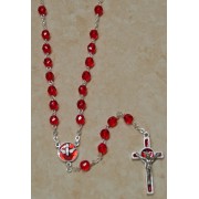 Holy Spirit Bohemia Crystal Rosary Ruby Simple Link 5mm