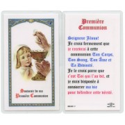 Communion Prayer- Girl French Text Prayer Card cm.6.6x 11.5 - 2 1/2"x 4 1/2"