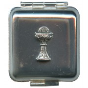 Square Metal Pill Box Aluminium Chalice cm.4x4 - 1 3/4"x 1 3/4"