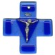 Pewter Corpus Murano Glass Crucifix cm.12.5- 5"