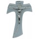 White Murano with Silver Murano Inlay Crucifix cm.16 - 6 1/4"