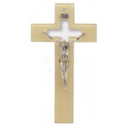Gold Murano Crucifix with Silver Corpus cm.16- 6 1/4"