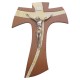 Brown Wood with Silver Murano Inlay Crucifix cm.21 - 8 1/4"