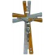 Murano Glass Cross Red with Dove cm.16- 6 1/4"