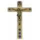 Crucifix de murano opale cm.9.5x16 - 3 3/4 "x 6 1/4"
