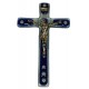 Cobalt Blue Murano Crucifix cm.9.5x16 - 3 3/4"x 6 1/4"