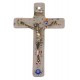 Crucifix en verre murano opale cm.6.5x10.5 - 2 1/2 "x 4"