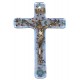 Crucifix en verre de Murano en bleu cm.6.5x10.5 - 2 1/2 "x 4"