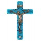 Crucifix en verre murano dans de l'eau cm.6.5x10.5 - 2 1/2 "x 4"