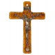 Crucifix en verre murano en topaze cm.6.5x10.5 - 2 1/2 "x 4"