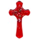 Cruz hecha de cristal de murano en rojo cm.5 - 2"