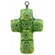 Cruz murano hecho a mano de cristal veneciano en verde cm.3- 1 1/4"