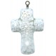 Cruz murano hecho a mano de cristal veneciano en blanco cm.3- 1 1/4"