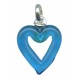 Corazón murano hecho a mano de cristal veneciano en azul