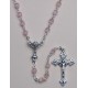 Rosaire pour la communion avec des perles de pierre de lune en rose