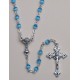 Rosaire pour la communion avec des perles de pierre de lune en bleu