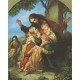 Jesus with Children High Quality Print with Gold cm.20x25- 8"x10"