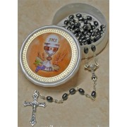 Communion Moonstone Rosary Chalice SImple Link 5mm Steel with Communion Rosary Box