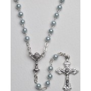 High Quality Imitation Pearl Rosary Chalice Simple Link 4mm Blue
