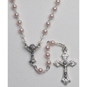 High Quality Imitation Pearl Rosary Chalice Simple Link 4mm Pink
