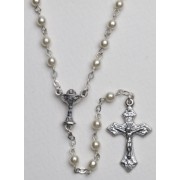 High Quality Imitation Pearl Rosary Chalice Simple Link 4mm White