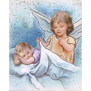 Guardian Angel High Quality Print with Gold cm.20x25- 8"x10"