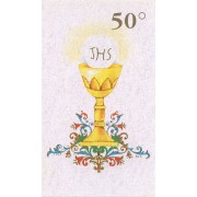 50th Anniversary Symbol Holy Card Blank cm.7x12 - 2 3/4" x 4 3/4"