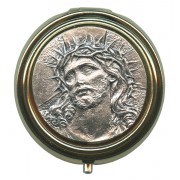 Ecce Homo Metal Gold Plated Pyx with Pewter Picture mm.50- 2"
