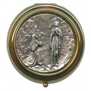Lourdes Metal Gold Plated Pyx with Pewter Picture mm.50- 2"