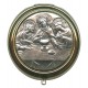 Last Supper Metal Gold Plated Pyx with Pewter Picture mm.50- 2"