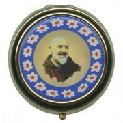 Padre Pio Metal Gold Plated Pyx mm.50- 2"
