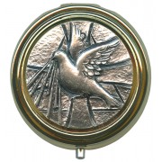 Confirmation Metal Gold Plated Pyx with Pewter Picture mm.60- 2 1/2"