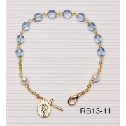 Gold Plated Rosary Bracelet Sapphire