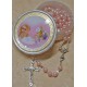High Quality Imitation Pearl Rosary Simple Link 5mm and Chalice Pink with Communion Rosary Box