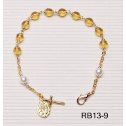 Gold Plated Rosary Bracelet Topaz
