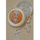 High Quality Imitation Pearl Rosary Simple Link 5mm and Chalice White with Communion Rosary Box