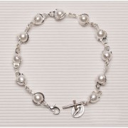 Silver Plated Rosary Bracelet