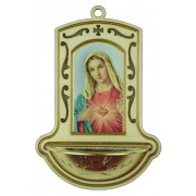 Immaculate Heart of Mary White Water Font cm.9x13 - 3 1/2"x5"