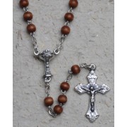 Communion Rosary Wood Chalice 3mm Simple Link Natural