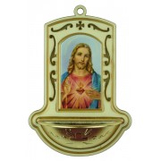 Sacred Heart of Jesus White Water Font cm.9x13 - 3 1/2"x5"