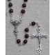 Brown Wood Rosary with Chalice 3mm Simple Link