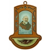Padre Pio White Water Font cm.9x13 - 3 1/2"x5"